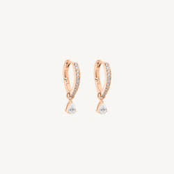 Huggie Pear Diamond Earrings