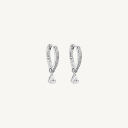 Huggie Pear Diamond Earrings