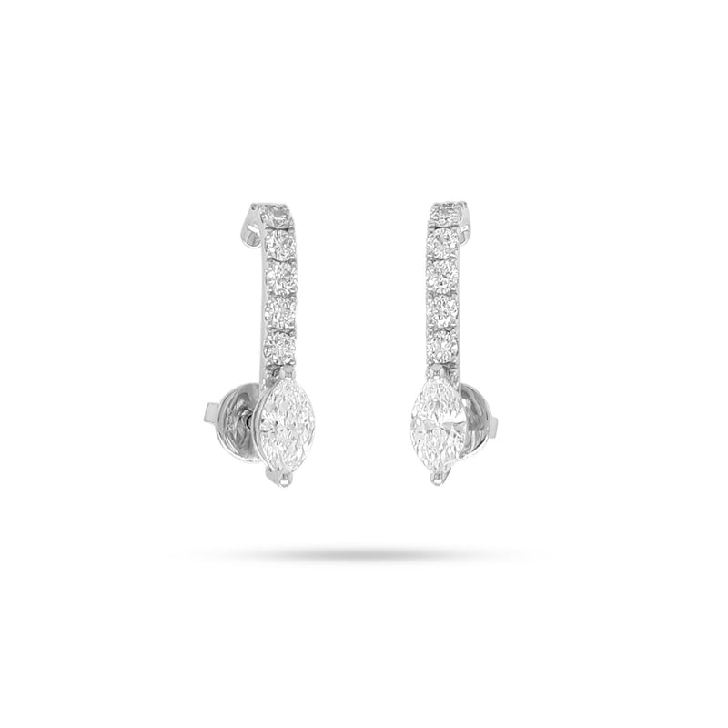Marquise Round Diamond Earrings