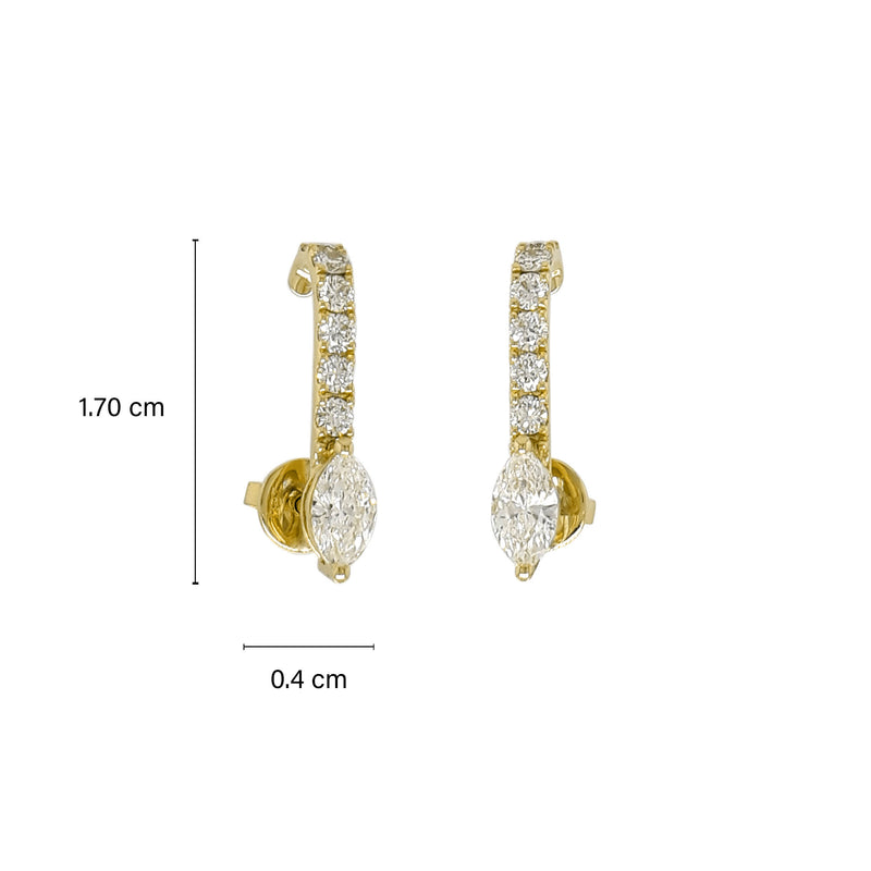 Marquise Round Diamond Earrings