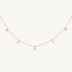 Personalized Three Letter Pear Diamond Choker