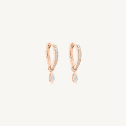 Detachable Huggie Marquise Diamond Earrings