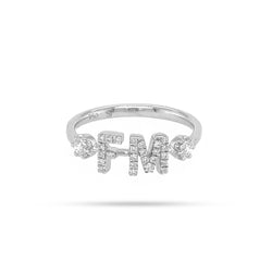 PERSONALIZED TWO LETTER ROUND DIAMOND RING