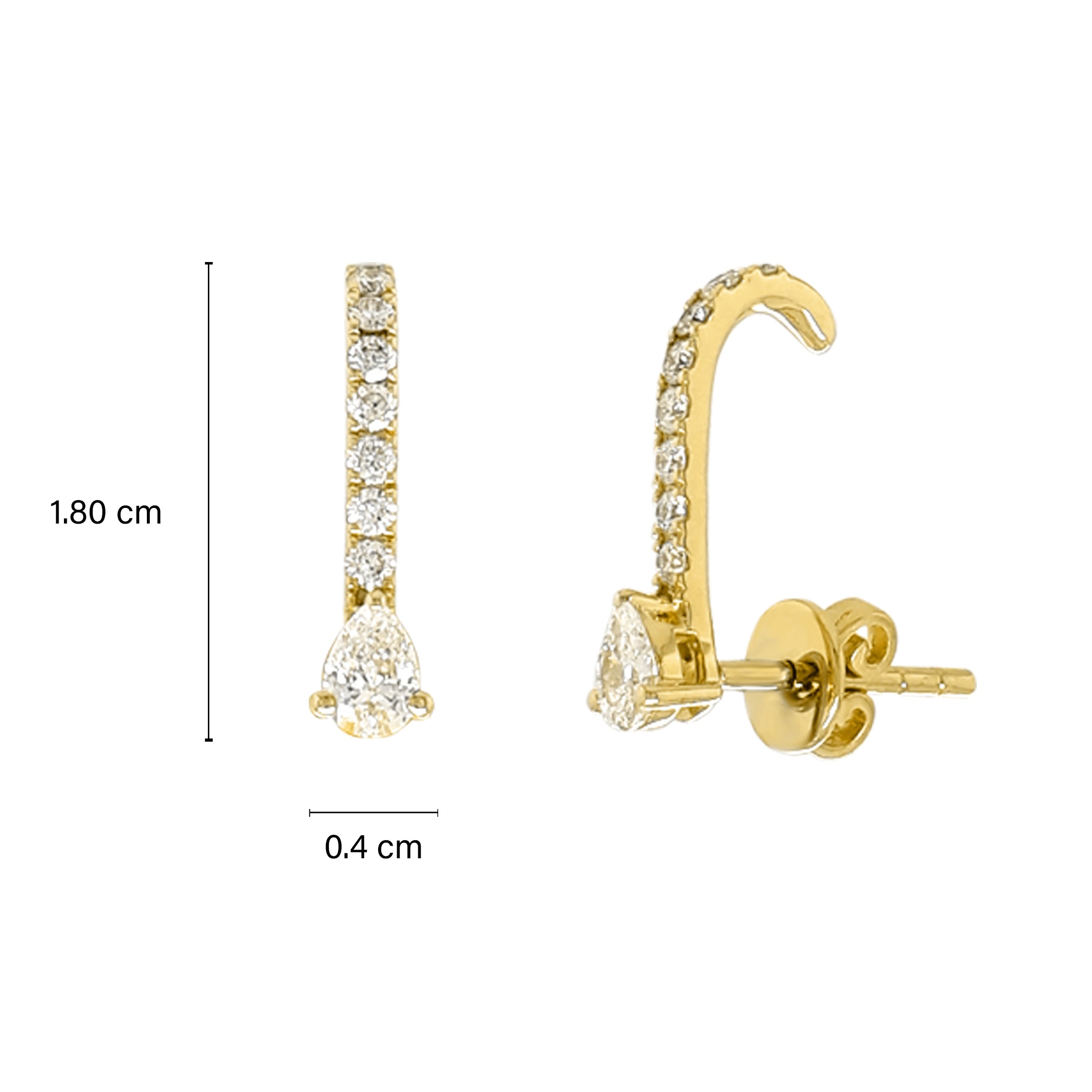 Pear Round Diamond Earrings