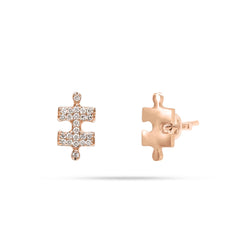 Jigsaw Round Diamond Stud Earrings