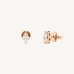 Solitaire Marquise Diamond Stud Earrings