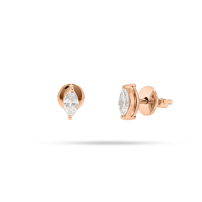 Solitaire Marquise Diamond Stud Earrings
