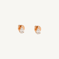 Solitaire Pear Diamond Stud Earrings