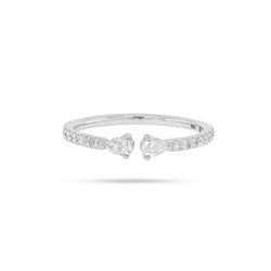 Solitaire Pear and Round Diamond Ring