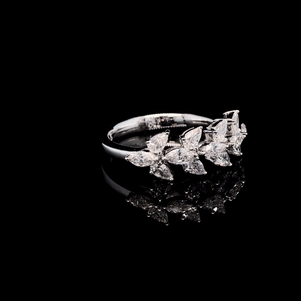 Solitaire Trio Marquise and Pear Diamond Ring