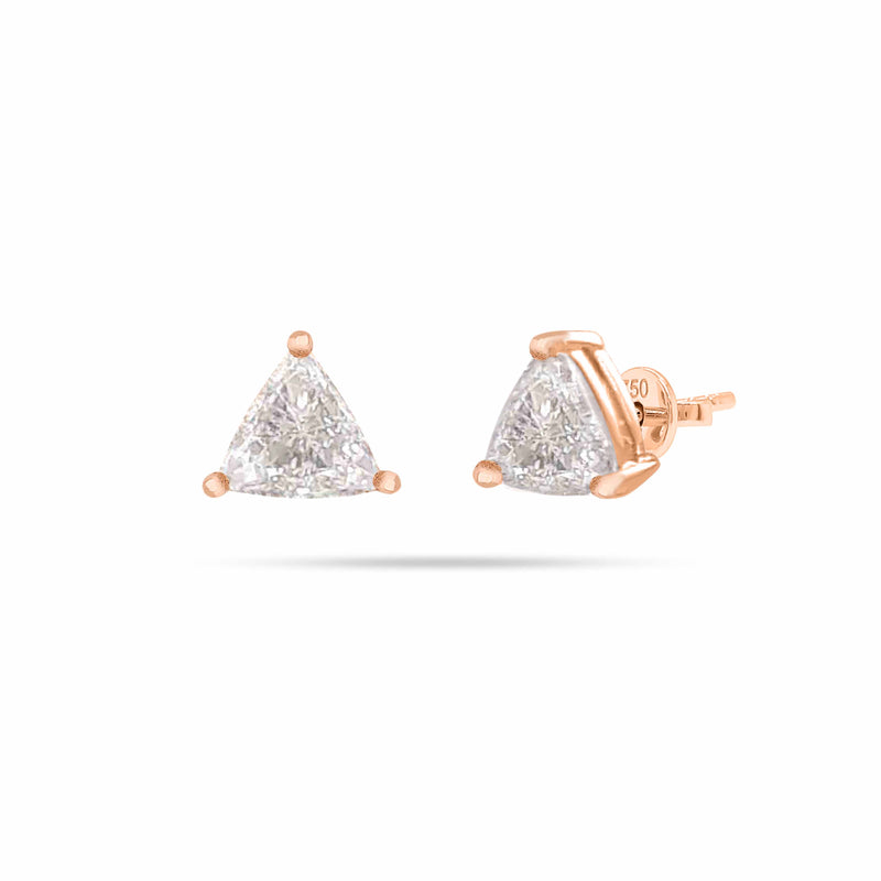 Solitaire Trilliant Diamond Stud Earrings