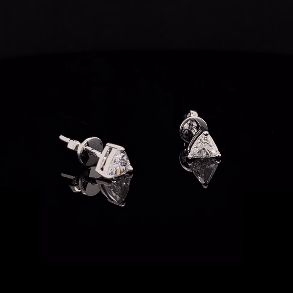 Solitaire Trilliant Diamond Stud Earrings
