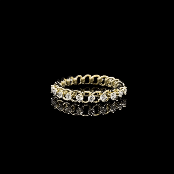 Solitaire Round Diamond Link Ring