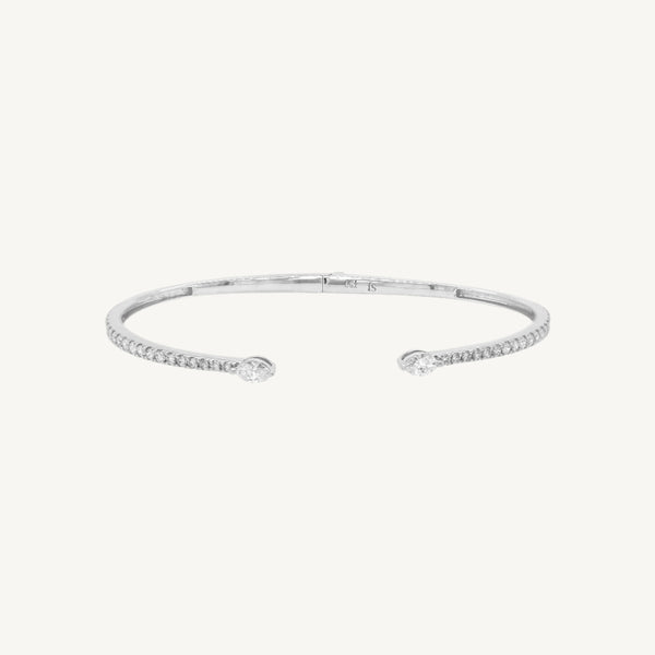 Solitaire Marquise Diamond Spring Bangle