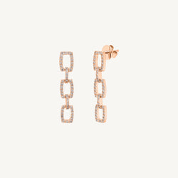 Round Diamond Link Earrings