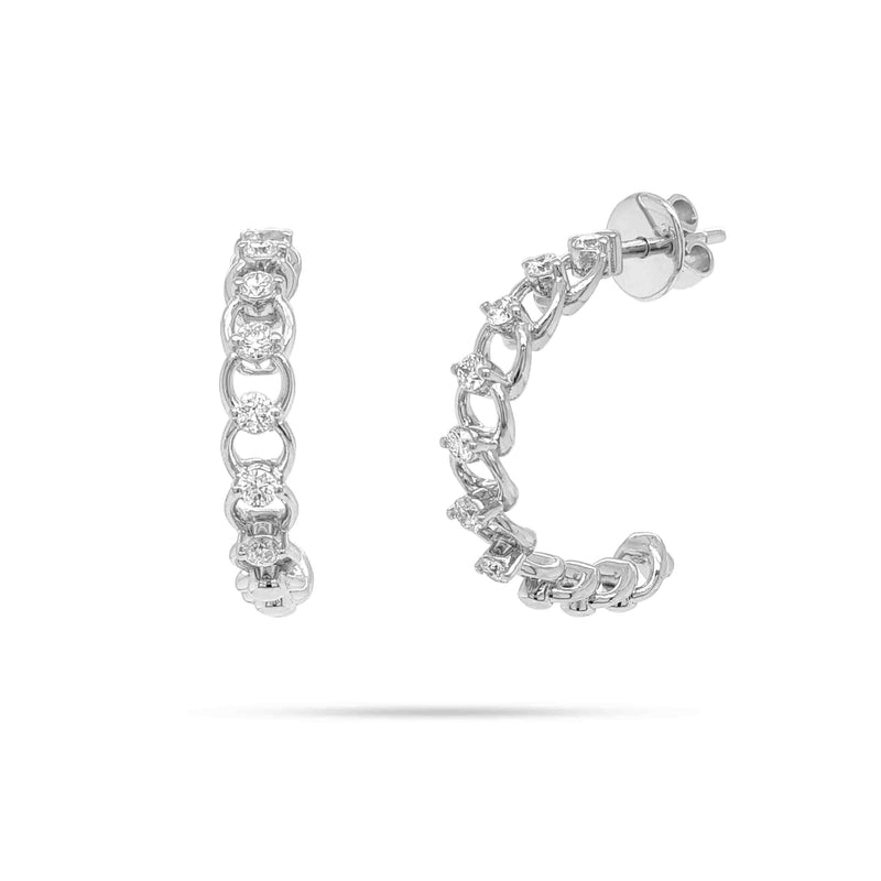 Round Diamond Link Earrings