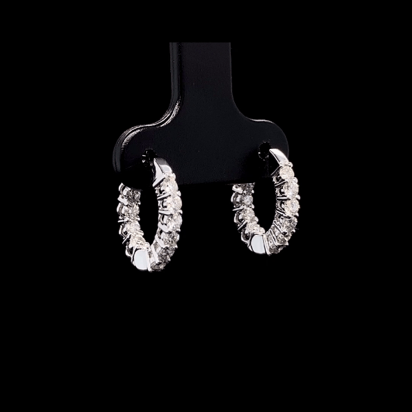 Round Diamond Hoop Earrings