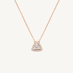 Solitaire Trillion Cut Halo Pendant