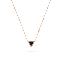 Round Diamond & Black Onyx Triangle Shape Pendant