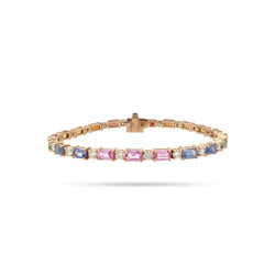 Rainbow Sapphire Diamond Bracelet