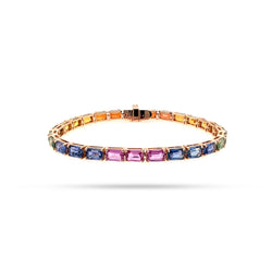 Rainbow Sapphire Tennis Bracelet