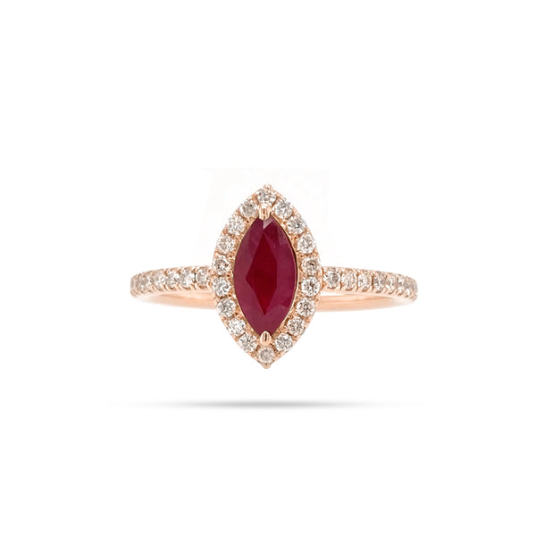 Marquise Ruby And Diamond Ring