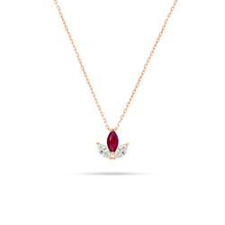 Trio Marquise Ruby And Diamond Pendant