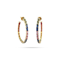 Rainbow Hoop Earrings