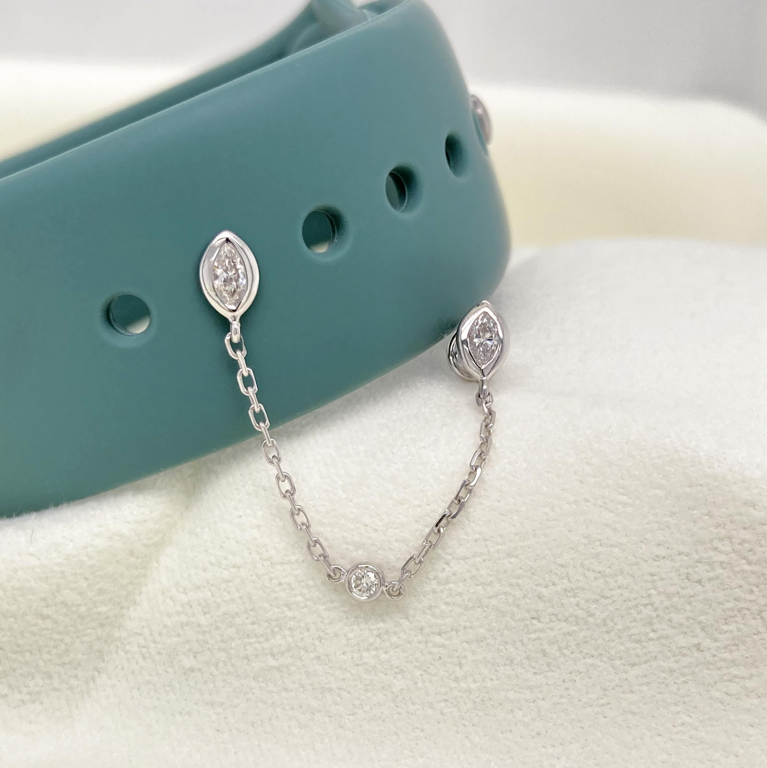 Dangling Marquise Round Diamond Apple Watch Charm