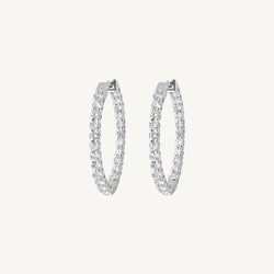 Round Diamond Hoops