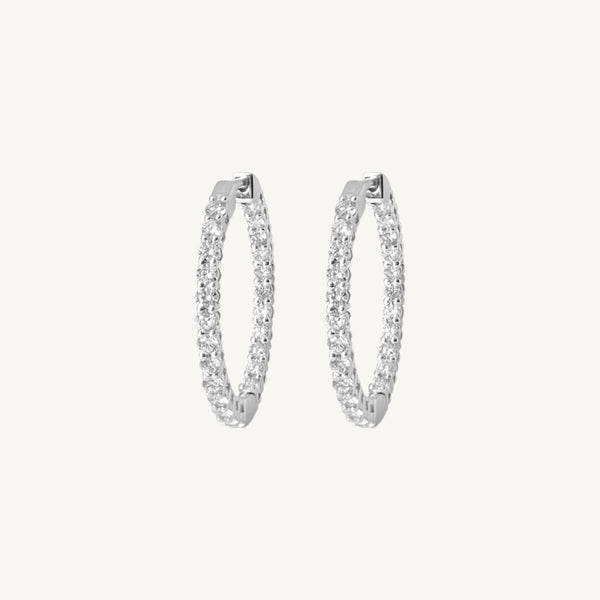 Round Diamond Hoops