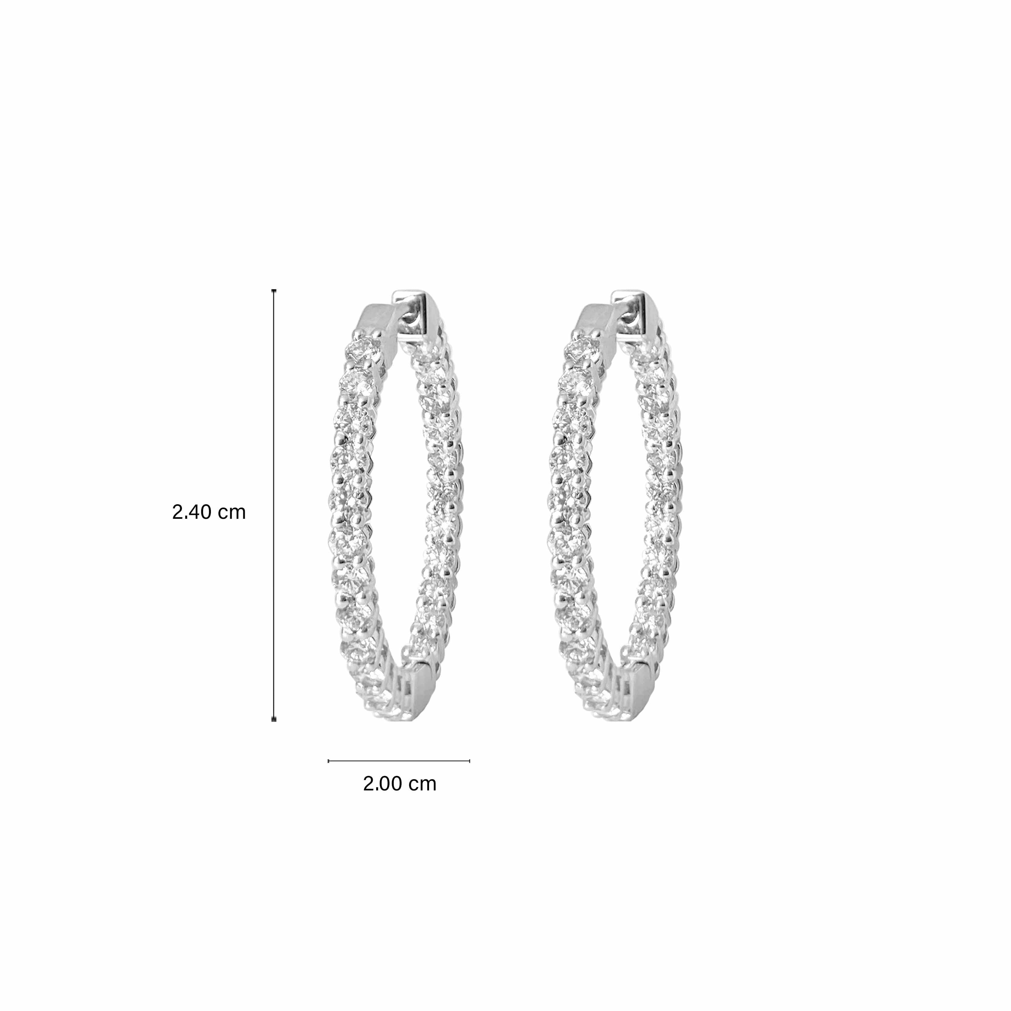 Round Diamond Hoops