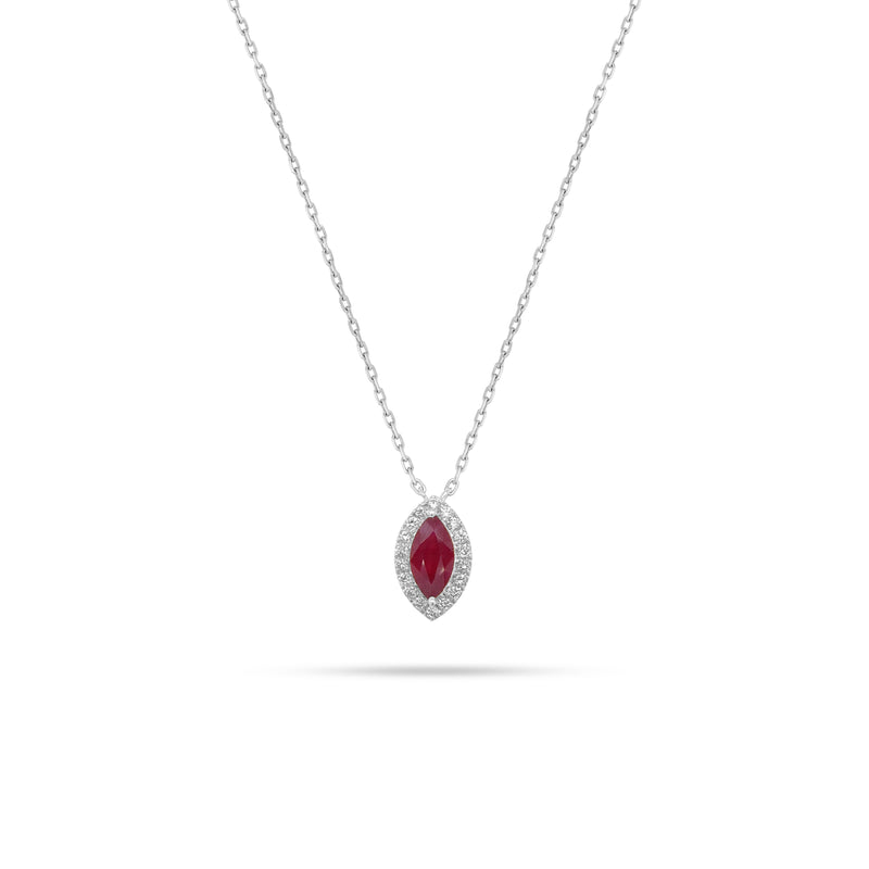 Marquise Ruby And Diamond Pendant