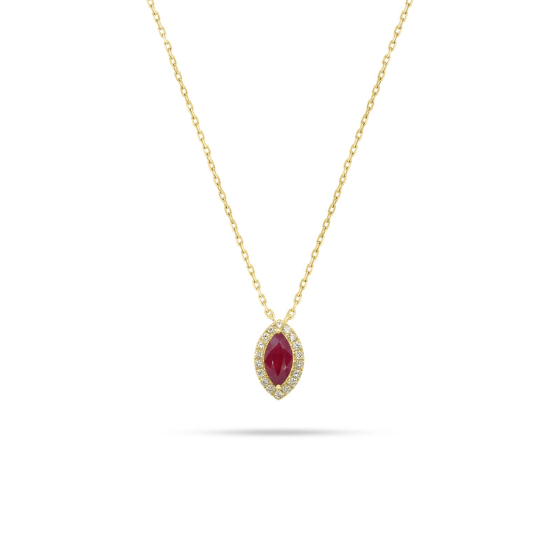 Marquise Ruby And Diamond Pendant