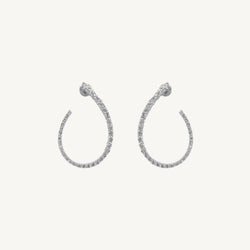 Arc Hoop Diamond Earrings