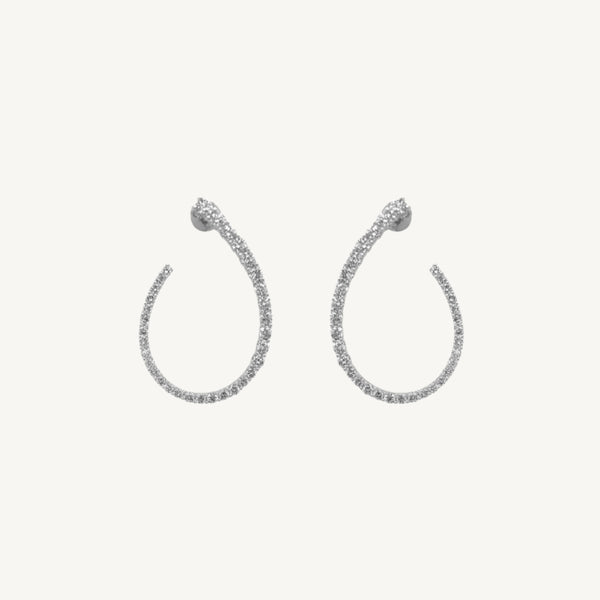 Arc Hoop Diamond Earrings