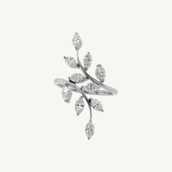 Leaf Marquise Diamond Ring