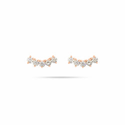 Round Diamond Arc Earrings