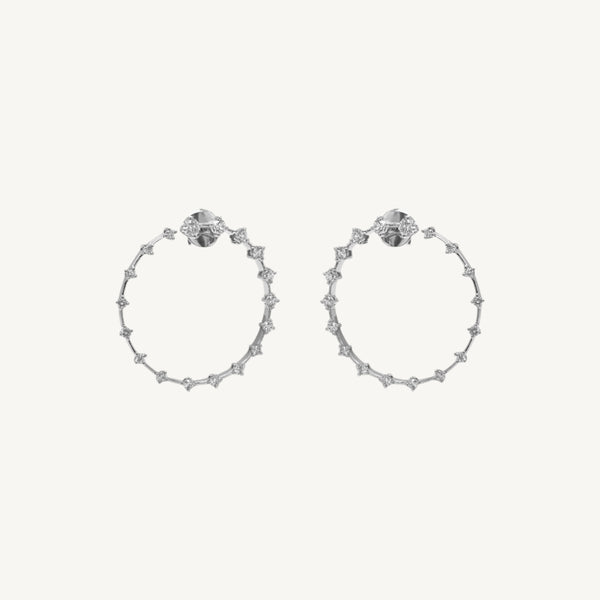 Curved Diamond Hoop Earrings