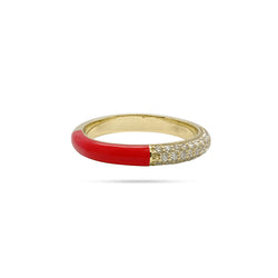 Enamel Round Diamond Ring