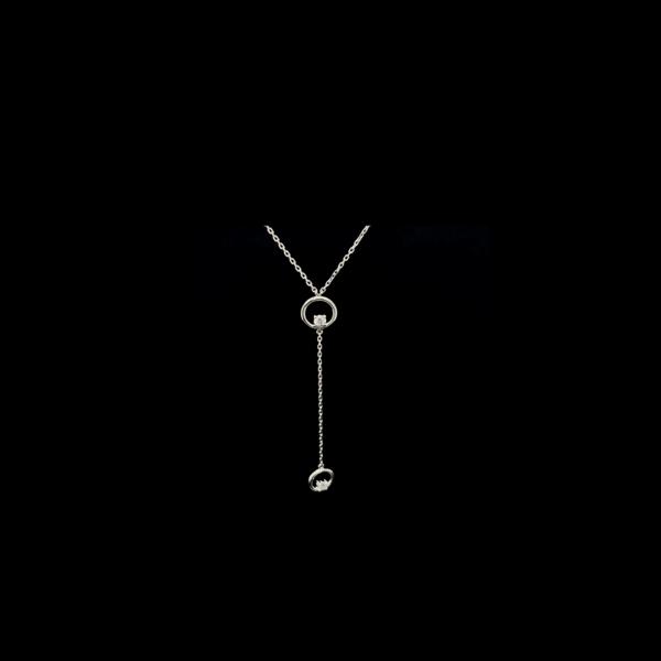 V-Shaped Dangling Round Diamond Necklace