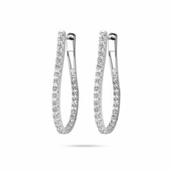 Curved Diamond Hoops Earrings
