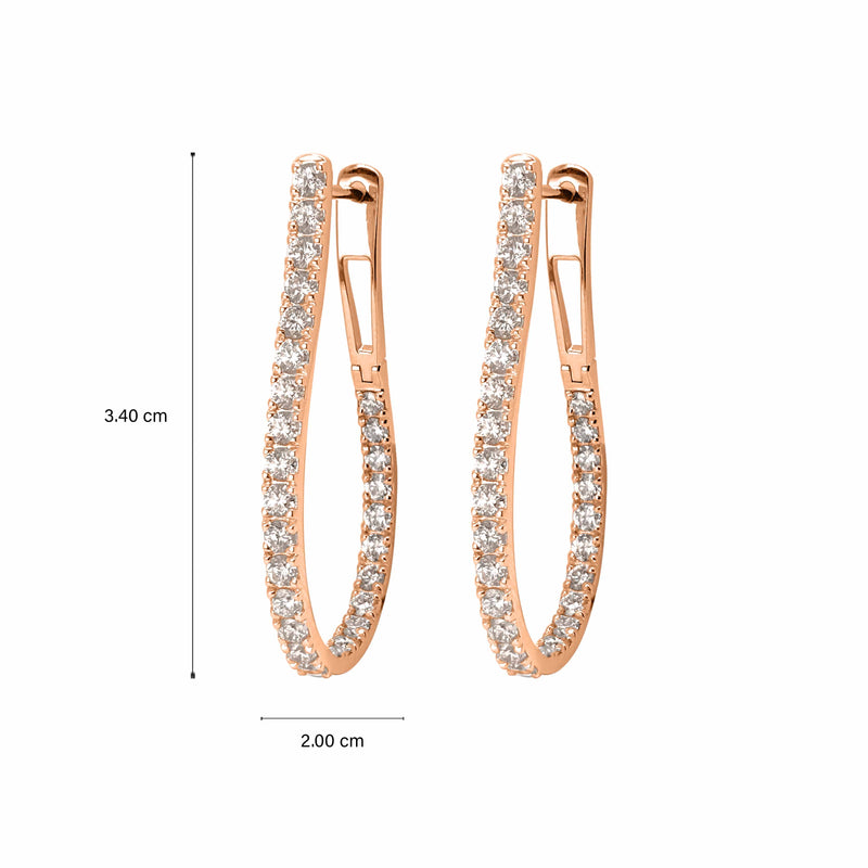 Curved Diamond Hoops Earrings