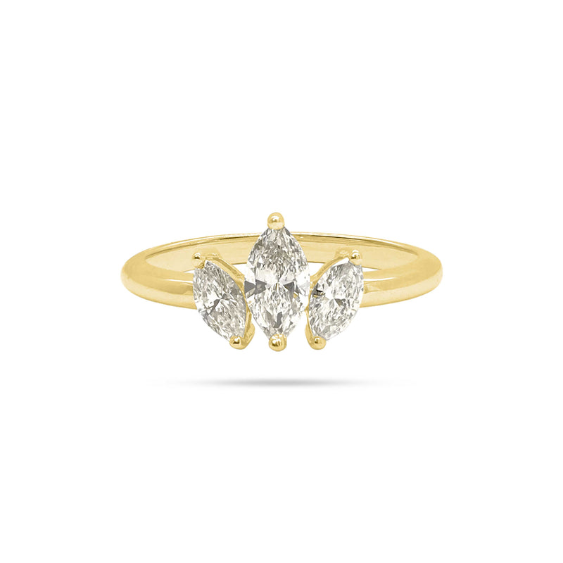 Crown Marquise Diamond Ring