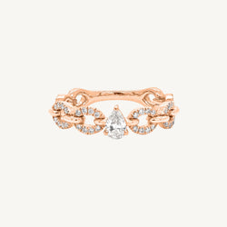 Pear Round Diamond Link Ring