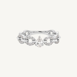 Pear Round Diamond Link Ring