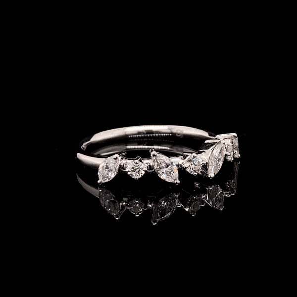 Linear Round Marquise Diamond Ring