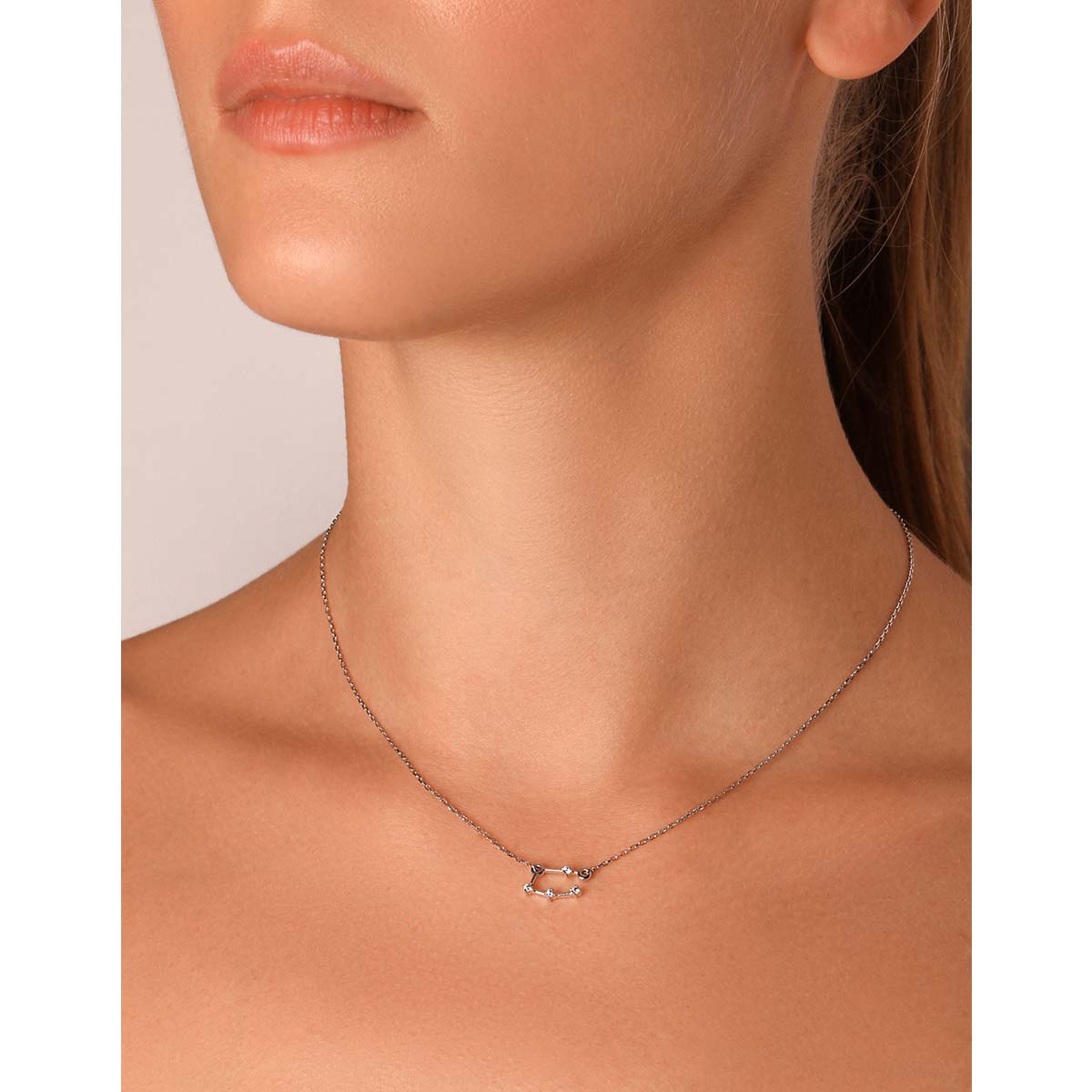 Gemini Zodiac Round Diamond Pendant