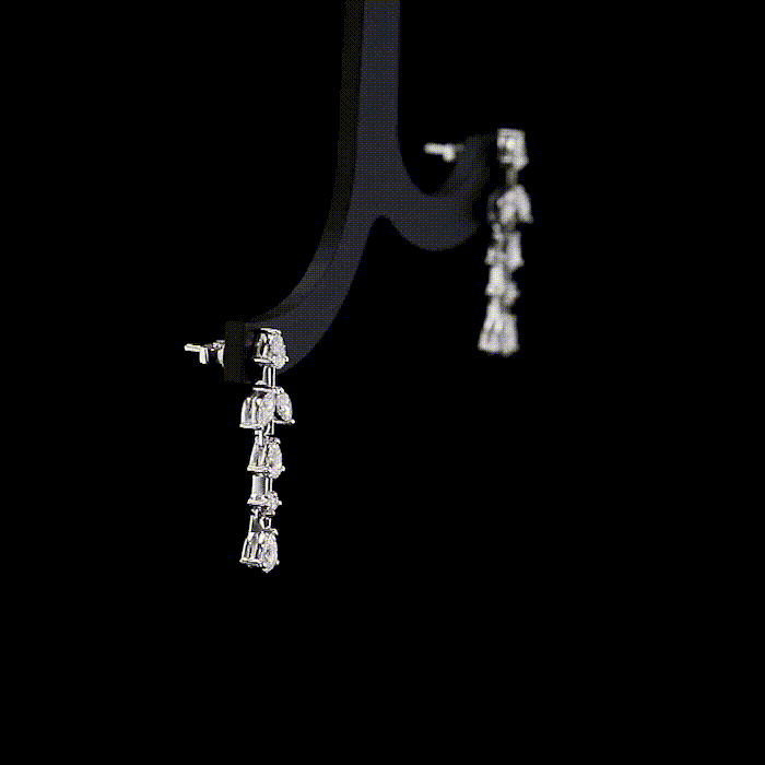 Drop Marquise and Pear Diamond Earrings