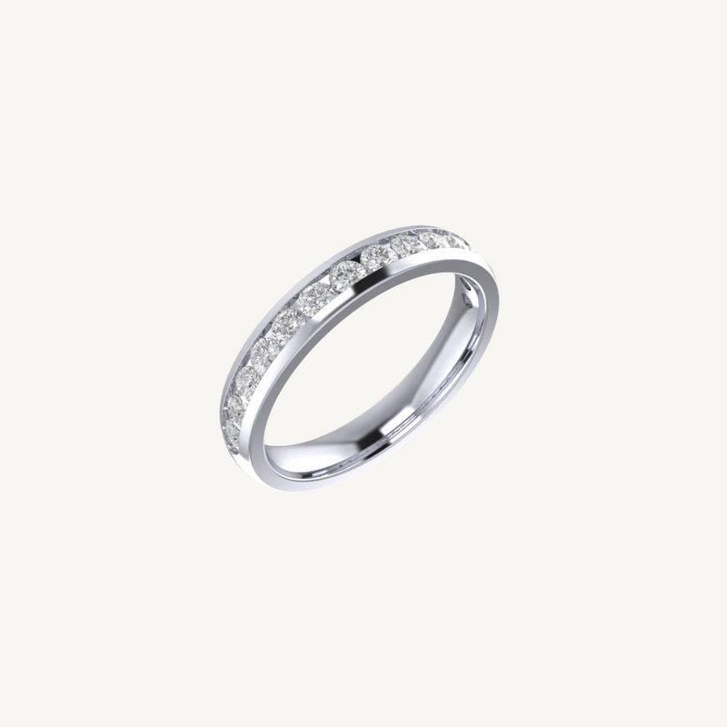 Channel Set Classic Round Diamond Ring